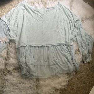 Free people light blue long sleeve top